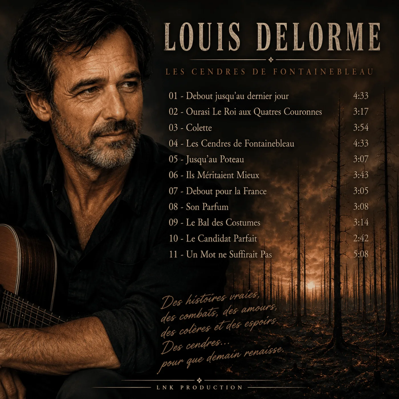 Pochette de l'album Les Cendres de Fontainebleau de Louis Delorme